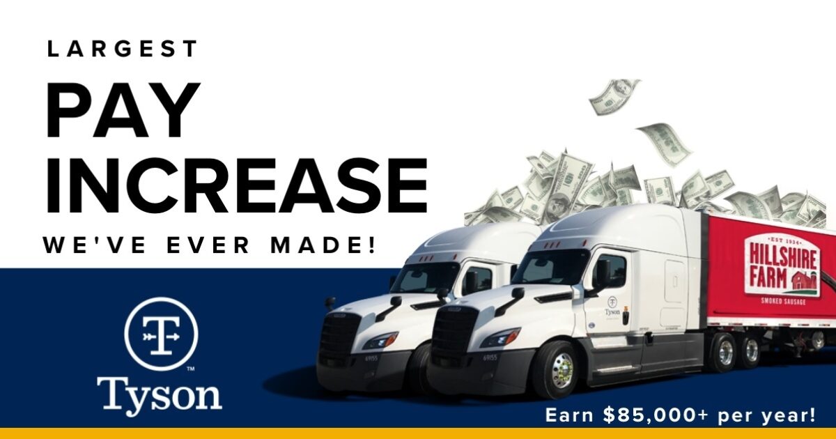 Tyson Foods New higher pay & bonus opportunities for reefer drivers